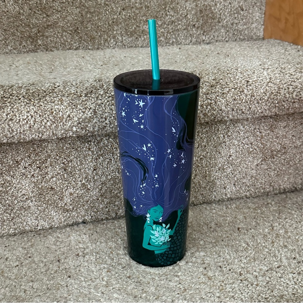 New - Starbucks Venti Stainless Steel Tumbler Siren Logo Art